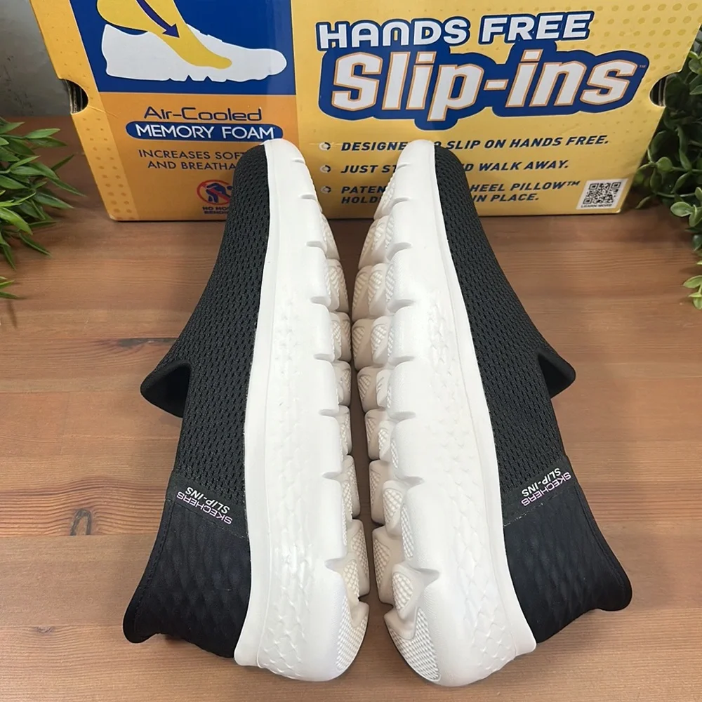 Skechers Black and White Slip-On Sneakers - Picture 9 of 11